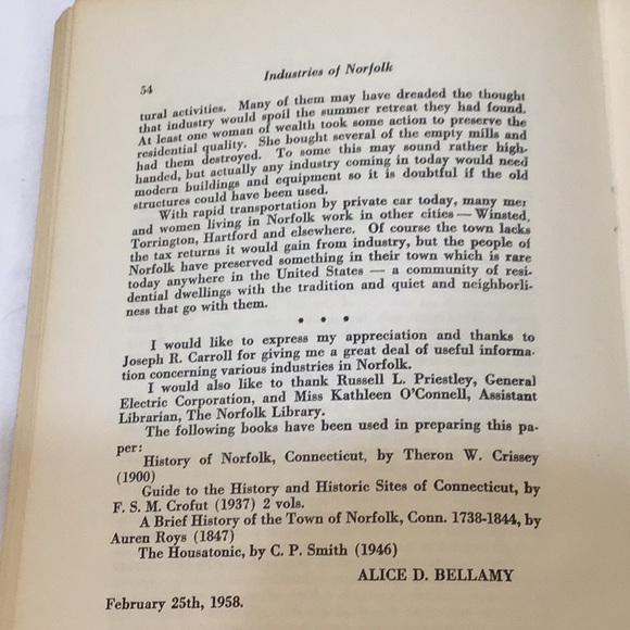 History Norfolk Conn 1958 - Picture 6 of 9